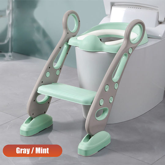 Linomag Toddler Toilet Seat with Footrest Handles and Cushion Green