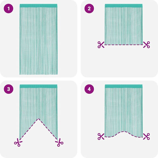 vidaXL Fabric Door Curtain Green 140x250cm 4102040