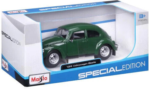 Maisto Количка Volkswagen Beetle Зелена Мащаб 1:24 за 3+ Години