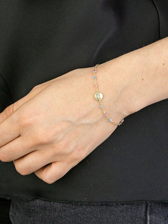 Kiriakos Gofas Kids Bracelet Chain from Gold 9K with Stones