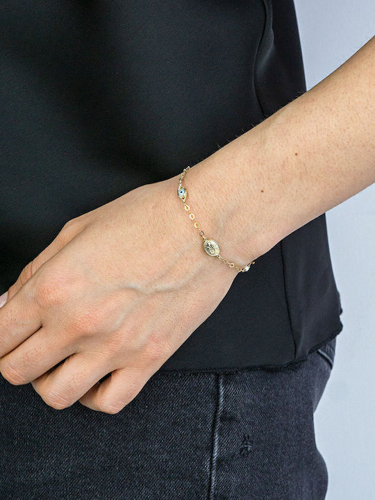 Kiriakos Gofas Kids Bracelet Chain from Gold 9K with Stones
