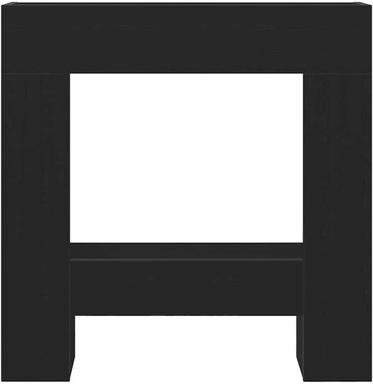 vidaXL Metallic Fireplace Screen with Panels 82x18x81cm Black