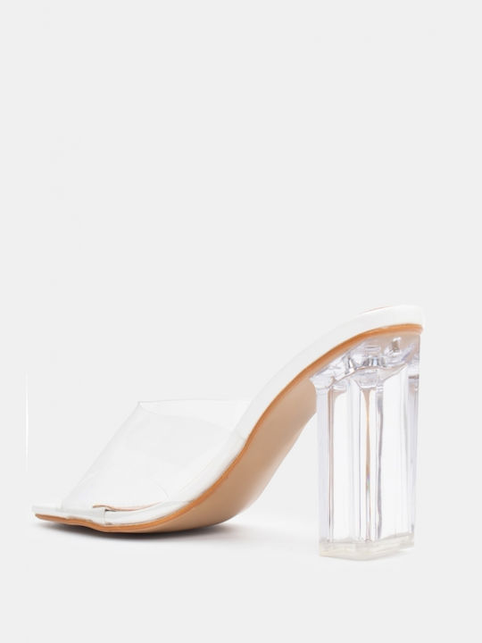 Luigi Heel Mules White