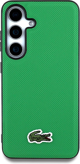 Lacoste Iconic Petit Pique Woven Logo Umschlag Rückseite Kunststoff / Silikon Grün (Galaxy S25+)