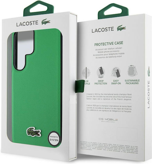Lacoste Iconic Petit Pique Woven Logo Back Cover Πλαστικό / Σιλικόνης Πράσινο (Galaxy S25 Ultra)