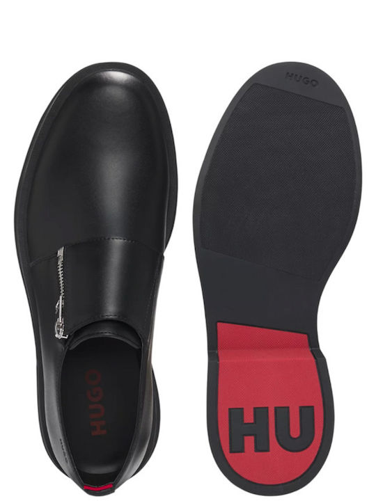 Lenner Men's Leather Monk Shoes Black