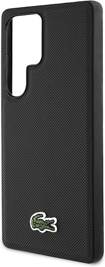 Lacoste Iconic Petit Pique Woven Logo Back Cover Plastic / Silicone Black (Galaxy S25 Ultra)