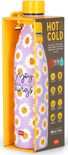 Legami Milano Μπουκάλι Θερμός Ανοξείδωτο / Πλαστικό 800ml Λιλά