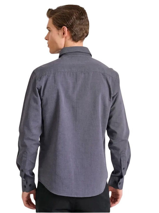 Garage Fifty5 Cotton Shirt Dark Grey Melange