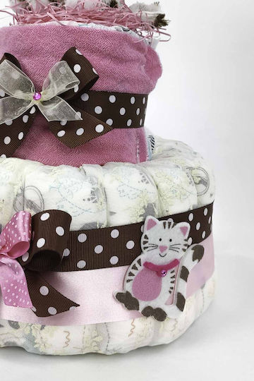 Dama Koupa Handmade Diaper Cake pentru Fetiță