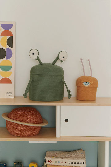 Lorena Canals Kinder Aufbewahrungskorb aus Stoff Grün 26x26x42cm 1Stück