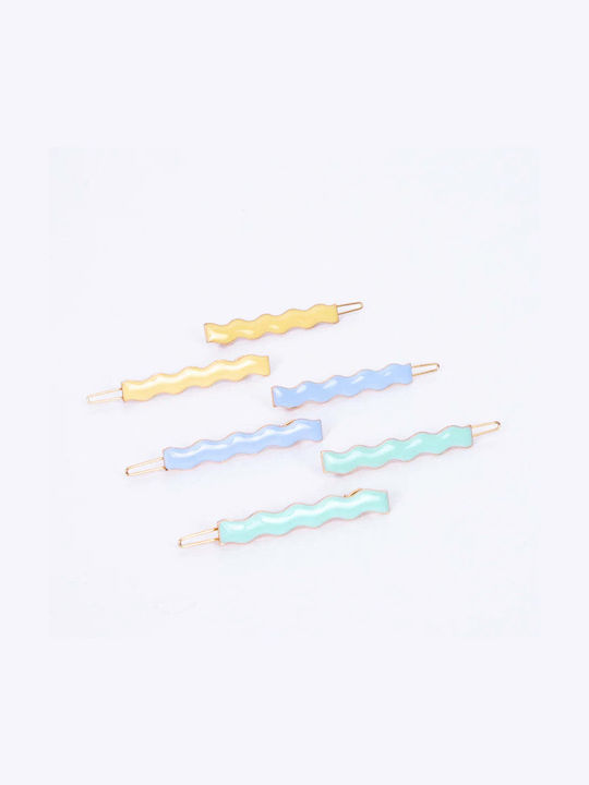 Hair Clips Wavy Multicolored 12 Pcs