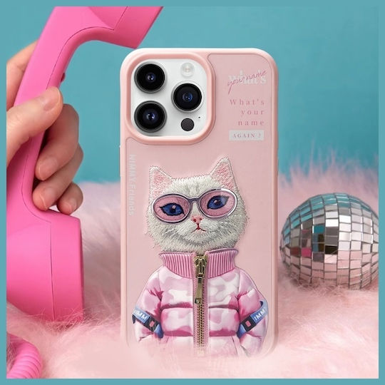 Nimmy Glasses Cute 2.0 Back Cover Silicon și Plastic Rezistentă La Apă Roz Alb Rich And Beauty iPhone 15 Pro