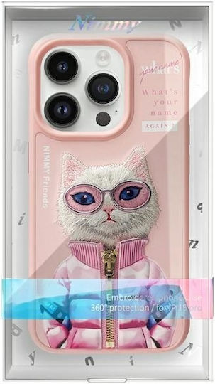 Nimmy Очила Cute 2.0 Задна Корица Силиконова / Пластмасова Водоустойчива Розова Бяла Rich and Beauty (iPhone 15 Pro Max)
