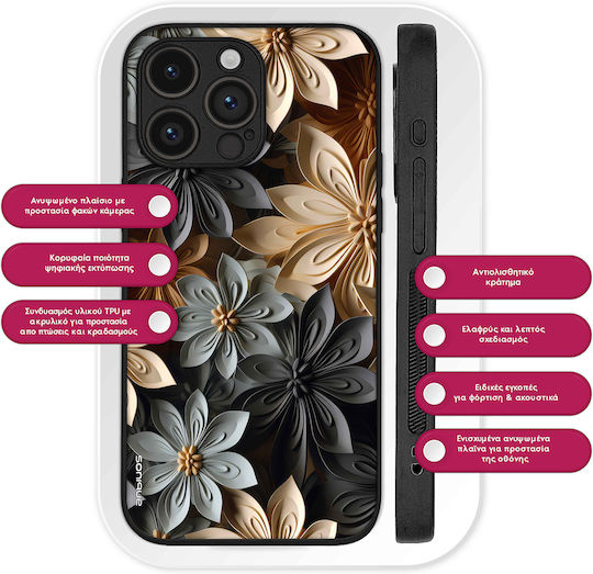 Калъф Sonique 3D Flower Series за Xiaomi Poco X5 Pro 5G Сив