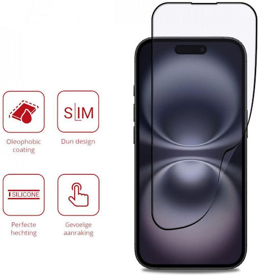 Rosso Tempered Glass Μαύρο (iPhone 15 Plus / 16 Plus )