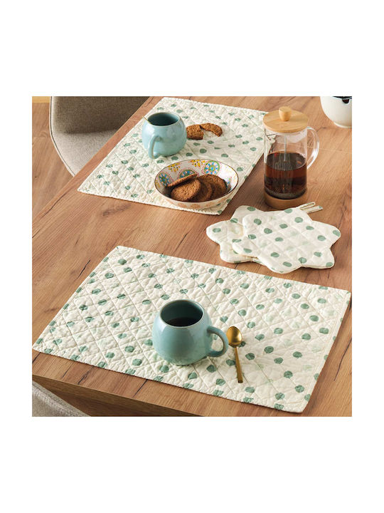 Kentia Fabric Placemats Loft Fusion Green 50x35cm 2pcs