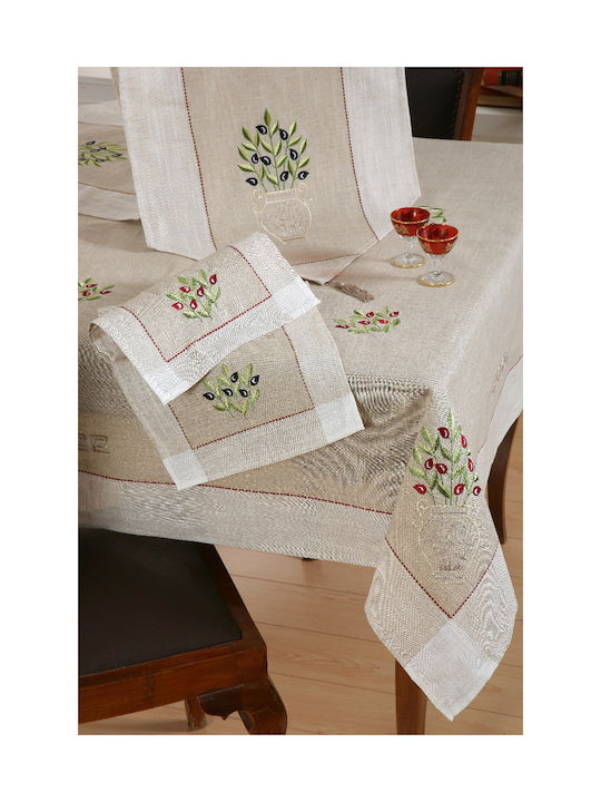 Silk Fashion Ελιά Σουπλά Υφασμάτινο Μπεζ 45x35cm 12τμχ