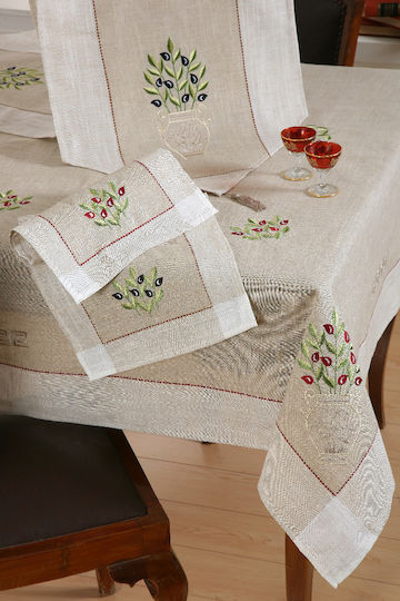 Silk Fashion Olive Platzdeckchen Stoff Beige 45x35cm 12Stück
