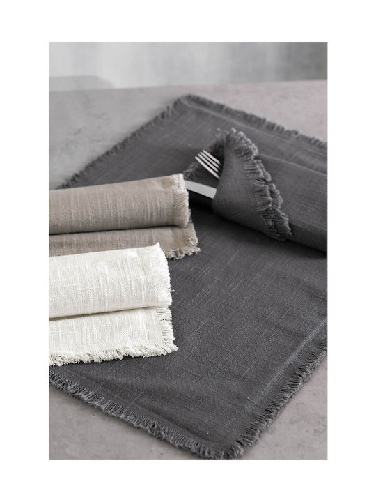 Rythmos Merit Platzdeckchen Stoff Weiß 50x35cm 1Stück