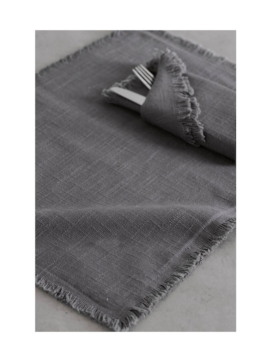 Rythmos Merit Platzdeckchen Stoff Weiß 50x35cm 1Stück