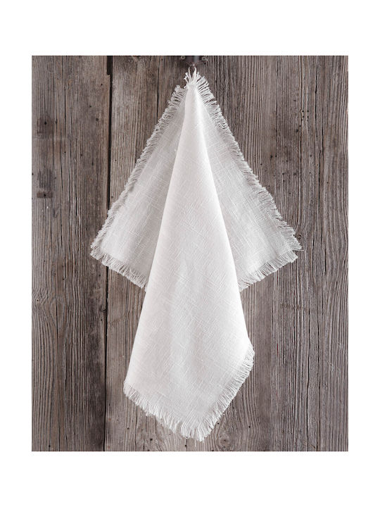 Rythmos Merit Platzdeckchen Stoff Weiß 50x35cm 1Stück