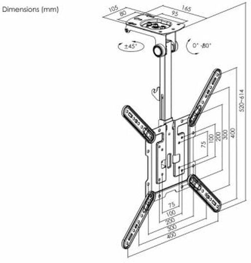 Equip 650375 Wandhalterung für Fernseher bis 55" und 20kg