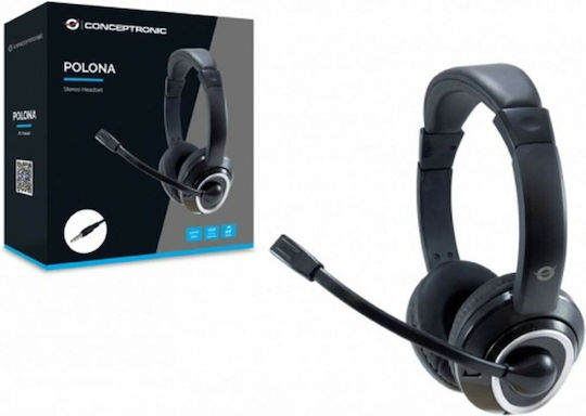 Conceptronic POLONA02BA On Ear Multimedia Ακουστικά με μικρόφωνο και σύνδεση 3.5mm Jack