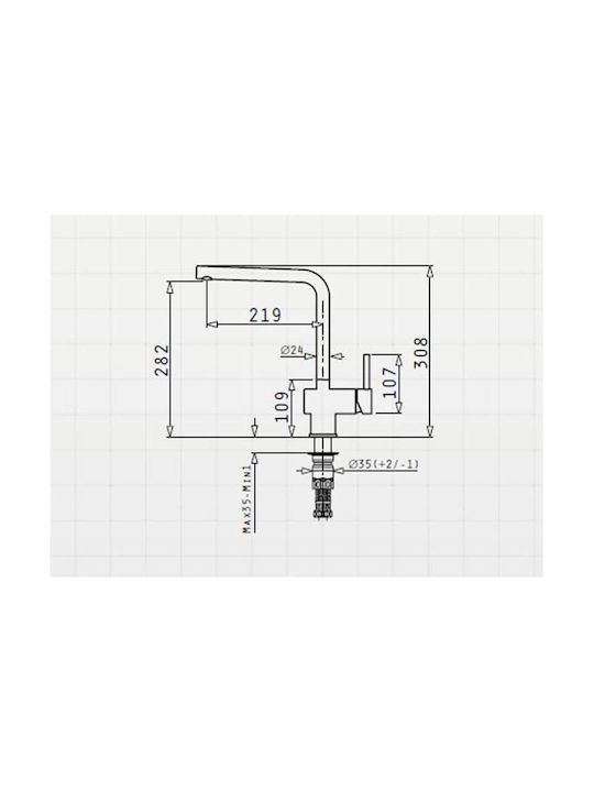 Pyramis Mandolin Kitchen Faucet Counter Beige