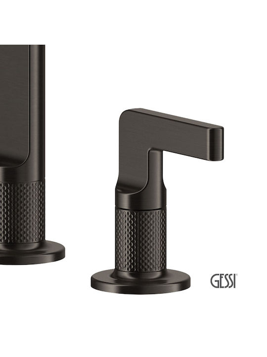 Gessi Inciso Kitchen Faucet Counter Black Brushed Metal