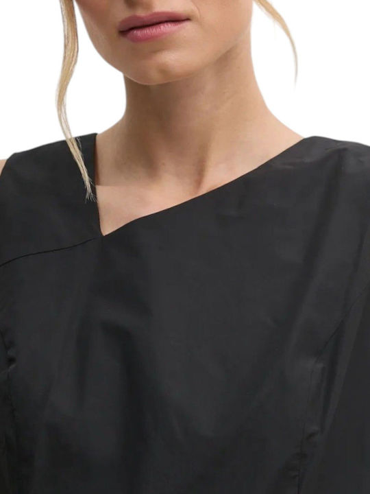 Women's Blouse Sleeveless with Zipper Black