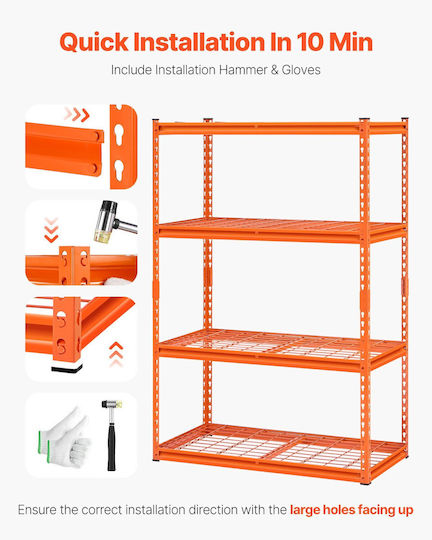 Vevor Ραφιέρα Dexion 101.6x50.8x152.4εκ. με 4 Ράφια Συνολικής Αντοχής 1088kg