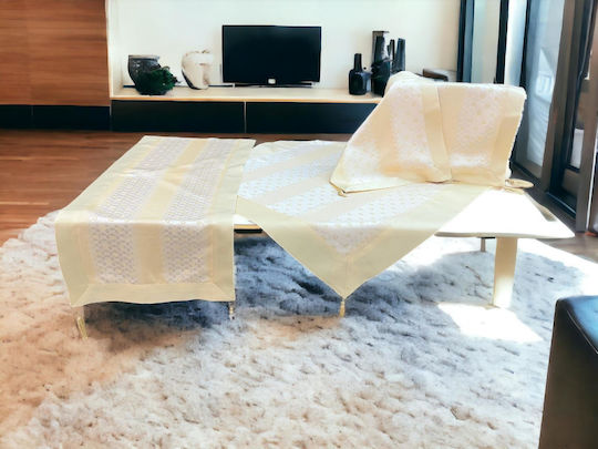 Linea Home Καρέ Σετ 4τμχ Polene Εκρού 40x110εκ.