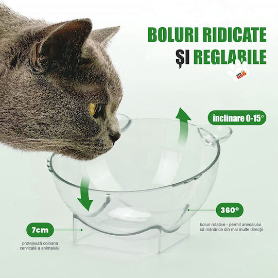Linomag Bol Automat Din Plastic Pentru Mâncare Și Apă Pentru Câine Și Pisică 2 x 500ml 37x24x15cm