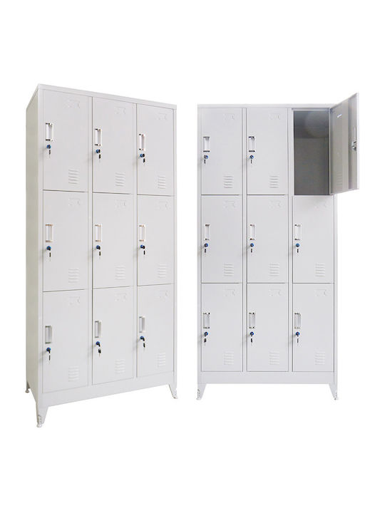 Dulap Metalic cu 9 Dulapuri 90x45x195cm