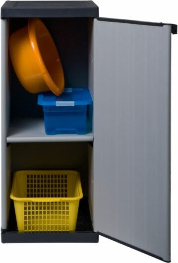 Single-Leaf Low Single Plastic Cabinet with 1 Shelf Suitable for Small Spaces 34x39.5x85 cm