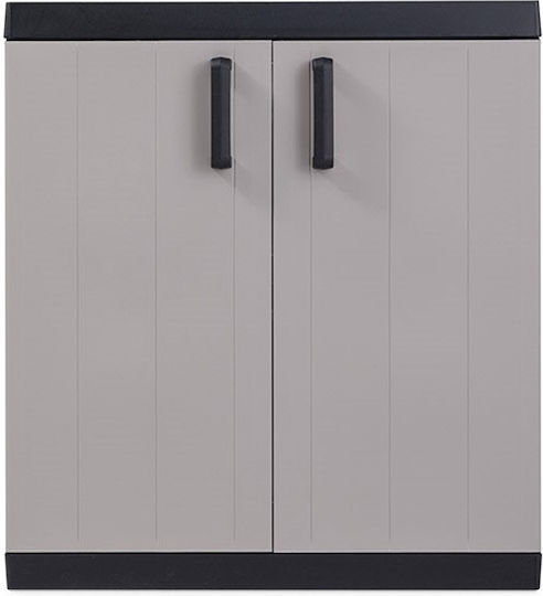 Δίφυλλη Ντουλάπα Bios Mega Πλαστική με 1 Ράφι Black / Warm Grey 304 89x54x96εκ.