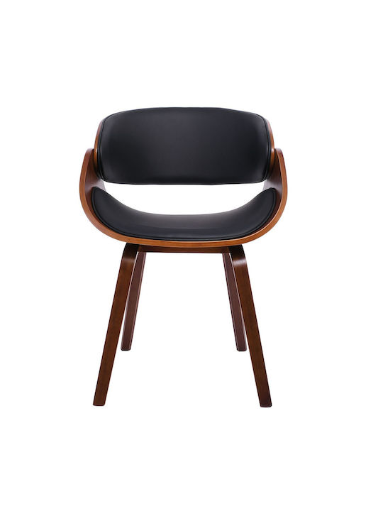 Joy Dining Room Artificial Leather Chair Black 57x55x80cm