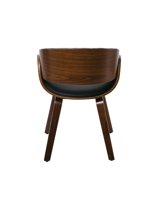 Joy Dining Room Artificial Leather Chair Black 57x55x80cm