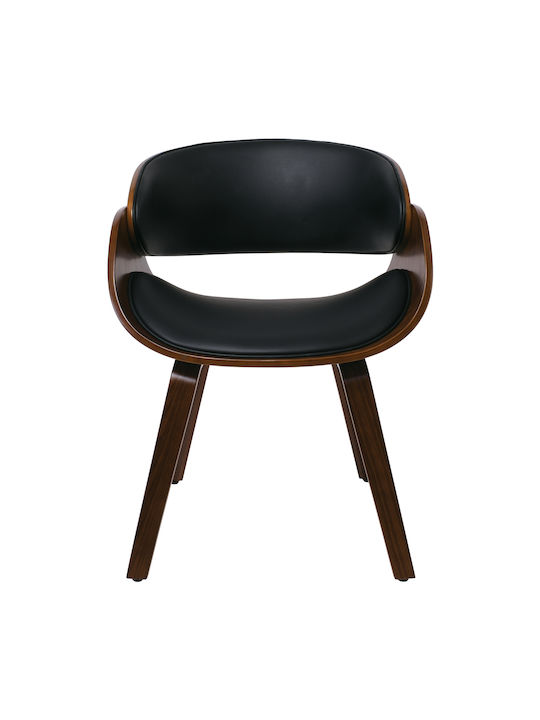 Joy Dining Room Artificial Leather Chair Black 57x55x80cm