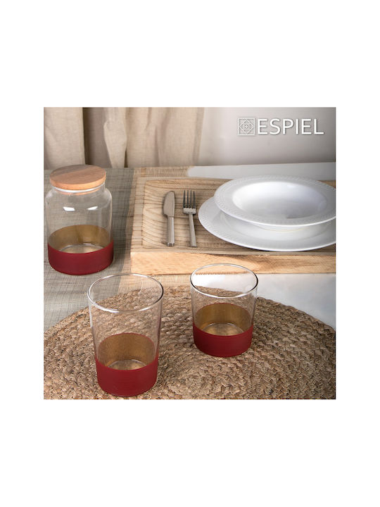 Espiel Set of Glasses Water made of Glass in Red Color 380ml 6pcs