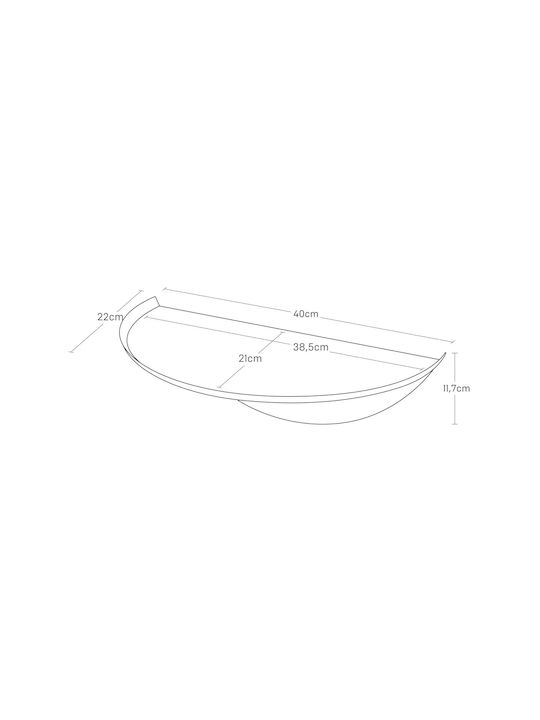 Yamazaki Montat pe perete Raft Baie Metal 40x22x11.7cm Albă