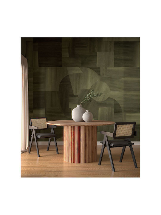 Samurai Dining Room Wooden Chair Black Velvet-Black Metal 50x50x80cm