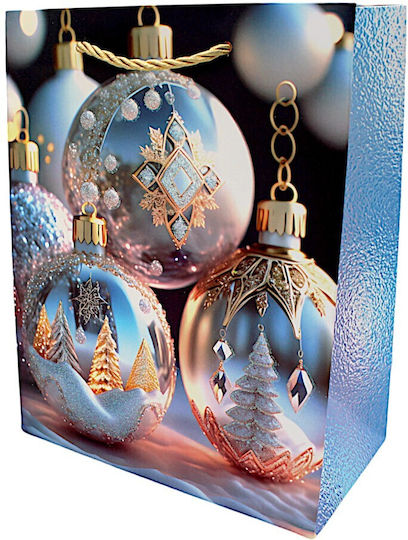 Papier Weihnachtlich Tasche für Geschenke Schwarz 18x10x23cm.