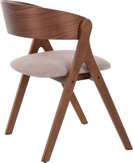 Nekker Dining Room Wooden Armchair Walnut / Grey 56x55x78cm