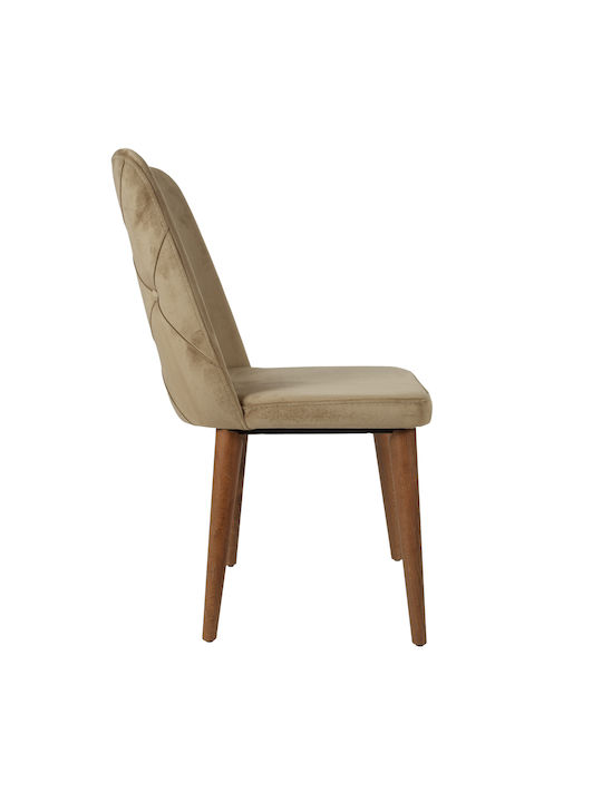 Lotus Dining Room Velvet Chair Walnut 52x60x90cm