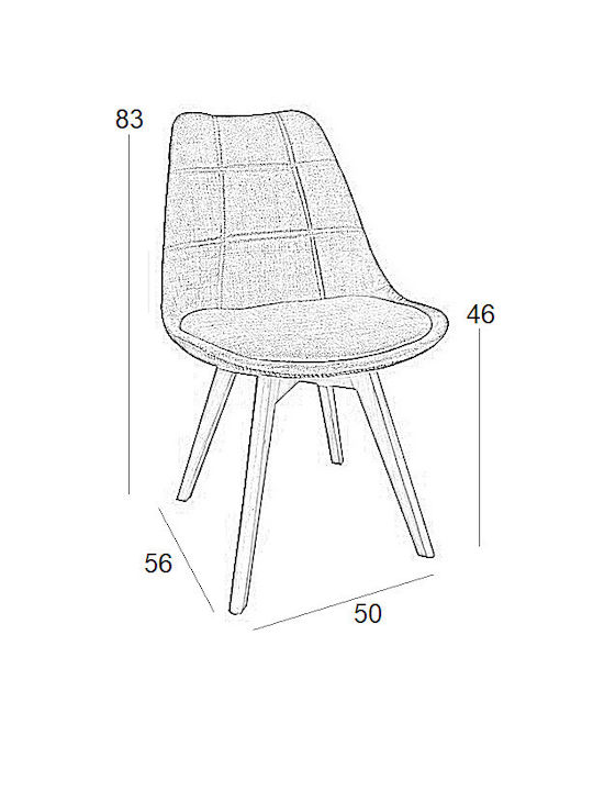 Bianca Dining Room Fabric Chair Grey 49x53x82cm