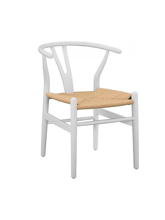 Y Dining Room Wooden Chair White 53.3x57x76cm