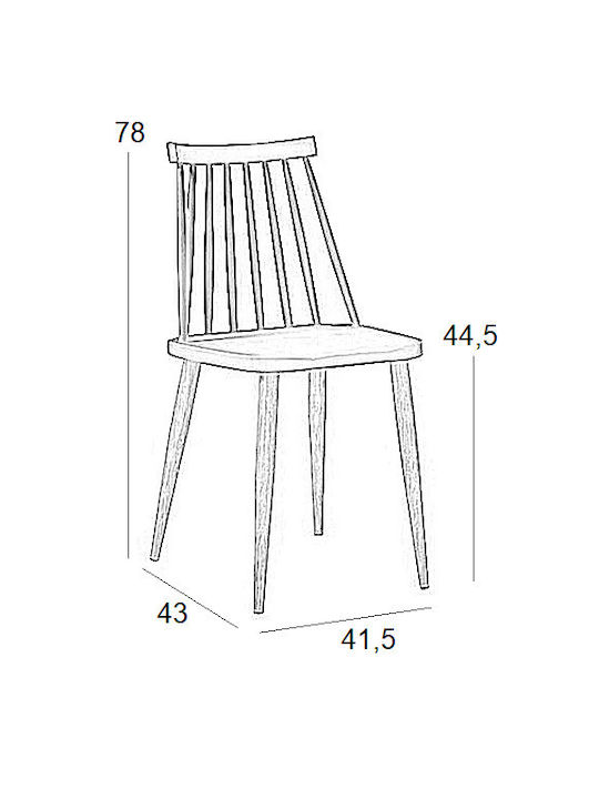 Mirella Kitchen Polypropylene Chair Black 42x45.5x78.5cm 20.0215