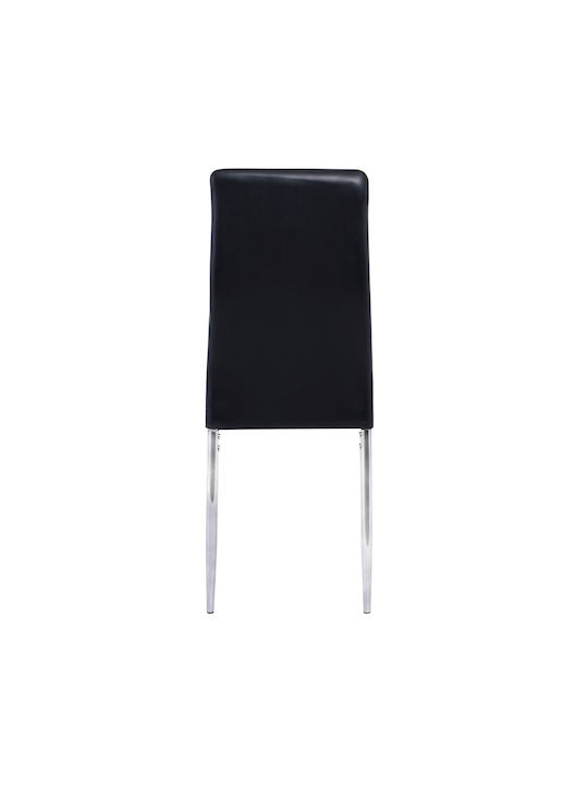 Jetta Kitchen Artificial Leather Chair Black Velvet-Black Metal 40x50x95cm 6pcs